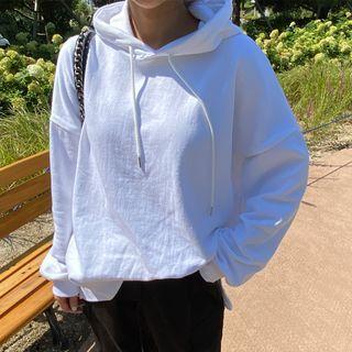 Colored Slit-side Oversized Hoodie