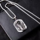 Stainless Steel Cobra Pendant Necklace Silver - One Size
