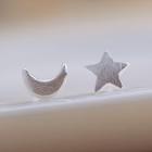 925 Sterling Silver Moon Star Earrings