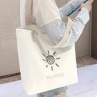 Sun Print Canvas Tote Bag Sun - White - One Size