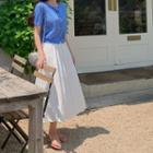 Gathered-waist Midi Skirt