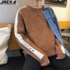 Colorblock Lettering Sweater
