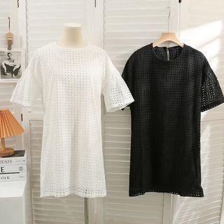 Eyelet Loose Mini Dress