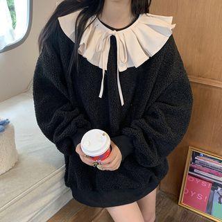 Peter Pan Collar Chenille Sweatshirt