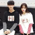 Couple Matching Mock Two Piece Hoodie