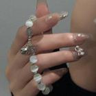 Cat Eyes Stone Bracelet White - One Size