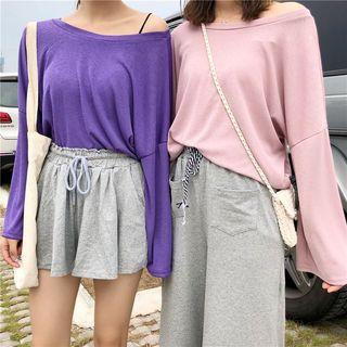 Plain Long Sleeve T-shirt / Drawstring Shorts / Drawstring Pants