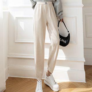 Loose-fit Gathered Cuff Corduroy Harem Pants