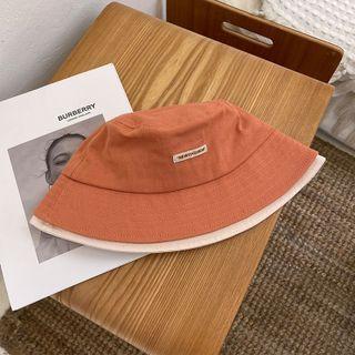 Lettering Mock Two-piece Bucket Hat
