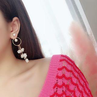 Faux Pearl Flower Fringed Earring As Shown In Figure - One Size