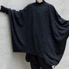 Mock-neck Cape Sweatshirt Black - One Size