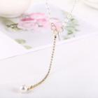 Bow Rhinestone Faux Pearl Pendant Y Necklace Necklace - Gold - One Size
