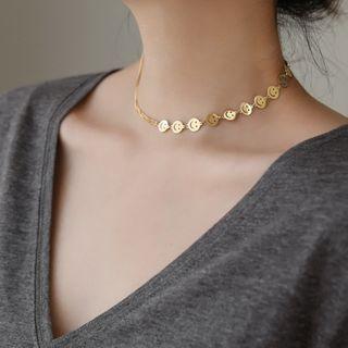 Stainless Steel Smiley Choker As Shown In Figure - One Size
