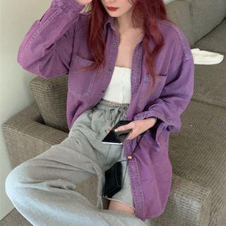 Denim Shirt Purple - One Size