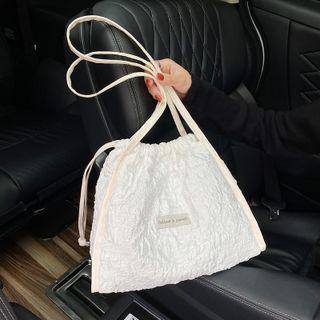 Drawstring Crinkled Shoulder Bag