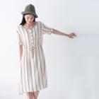 Striped Loose-fit Short-sleeve Dress