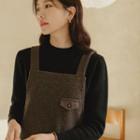 Flap Welt-pocket Long Overall Dress