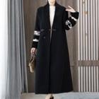 Embroidered Frog Button Long Coat