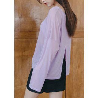 Slit-back Sheer T-shirt