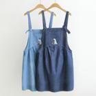 Mouse Embroidered Dungaree Dress