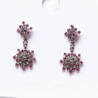 Rhinestone Dangle Earring S925 Sterling Silver - As Shown In Figure - One Size