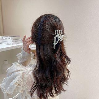 Faux Pearl / Rhinestone Bow Rhinestone Hair Clamp