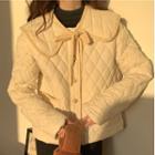 Large Lapel Argyle Long-sleeve Jacket