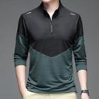 Long-sleeve Half-zip Print Sports T-shirt