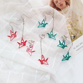 Non-matching Origami Crane Dangle Earring