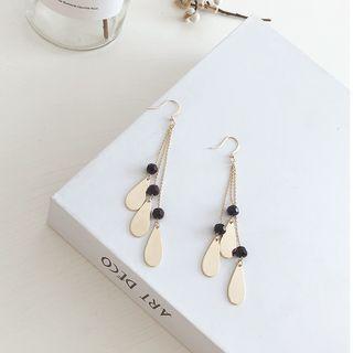 Droplet Disc Fringed Earring Gold Plating - Copper Hook Earring - As Shown In Figure - One Size