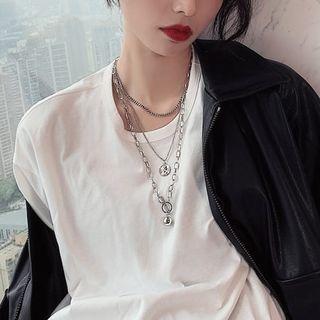 Alloy Coin Pendant Layered Necklace As Shown In Figure - One Size