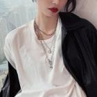 Alloy Coin Pendant Layered Necklace As Shown In Figure - One Size