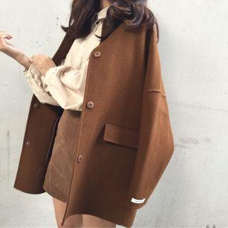 Collared Snap-button Coat