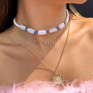 Set Of 3: Necklace Gold - One Size
