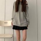 Cold Shoulder Sweatshirt Gray - One Size