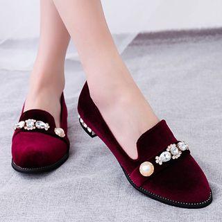 Embellished Low Heel Loafers