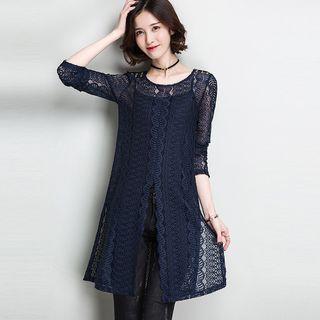 Set : Lace Long Top + Strap Top