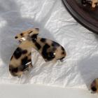 Acetate Hair Clamp Light Leopard - Khaki & Black - One Size
