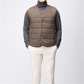 Wool Blend Herringbone Padded Vest