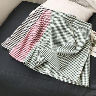 Gingham Mini Pencil Skirt