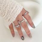 Textured Rhinestone Sterling Silver Ring (various Designs)