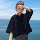 Tie-back 3/4-sleeve T-shirt