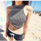 Houndstooth Cropped Tankini