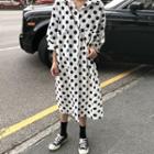 Dual Pocket Polka-dot Shirtdress White - One Size