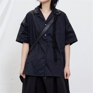 Pocket-front Dip-back Oversize Shirt