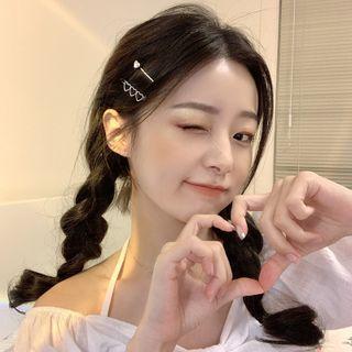 Set Of 2: Hair Clip 1 Pair - Silver - One Size