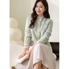 Pastel Metallic-button Cardigan