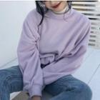 Drawstring Mock-neck Pullover As Shown In Figure - One Size