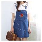 Suspender Washed Denim Minidress