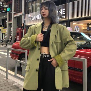 Button Blazer Green - One Size